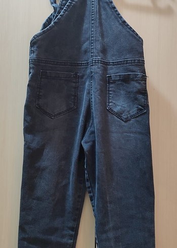 4-5 yaş erkek çocuk Siyah Kot Askılı Tulum - Görsel 3