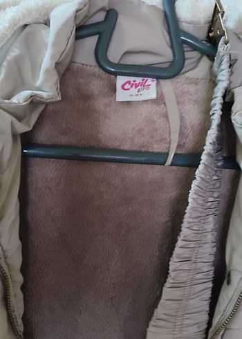 Düğmeli Gri çocuk Midi Kışlık Mont - Görsel 3