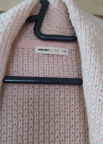 Pembe Örgü çocuk Midi Hırka - Görsel 2