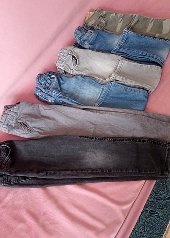 Erkek Çocuk 4 5 yaş Gri Kamuflajlı dar Kesim Kot Pantolon - Görsel 2