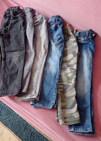 Erkek Çocuk 4 5 yaş Gri Kamuflajlı dar Kesim Kot Pantolon - Görsel 4