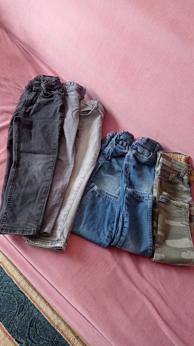 Erkek Çocuk 4 5 yaş Gri Kamuflajlı dar Kesim Kot Pantolon - Görsel 3