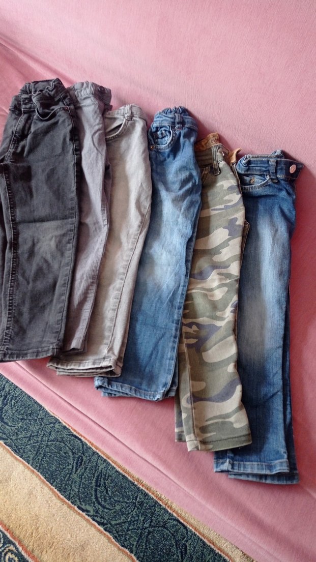 Erkek Çocuk 4 5 yaş Gri Kamuflajlı dar Kesim Kot Pantolon - Görsel 4