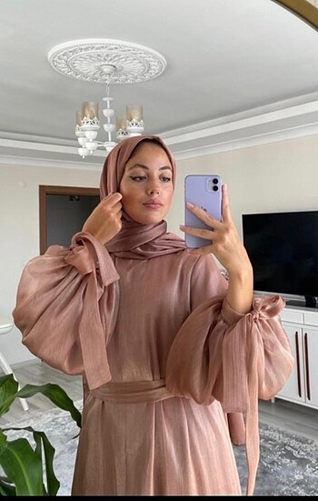 m Beden Roa desing abaya bakır renk