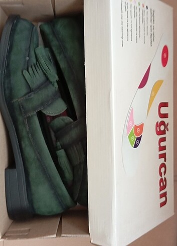 Süet yeşil Loafer ayakkabı - Görsel 6