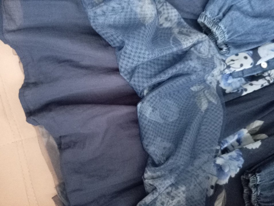 Kız Çocuk Lacivert Denim Bohem Elbise - Görsel 5