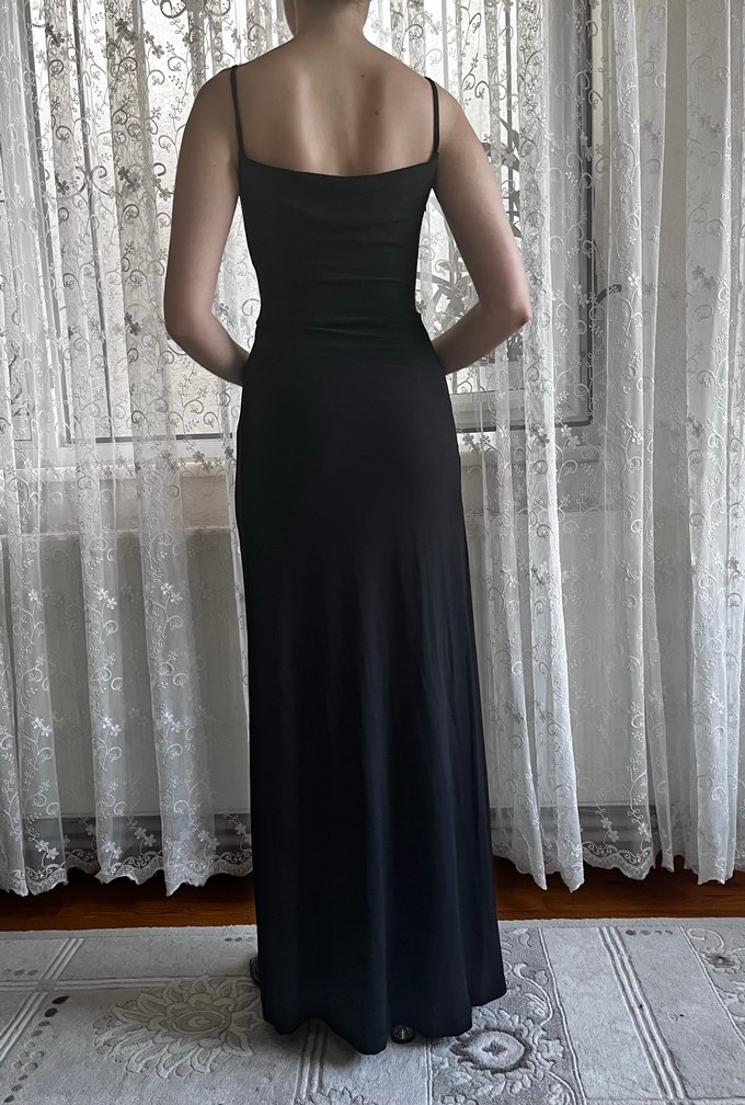 Whenever Company  Siyah Uzun Elbise Abiye - Görsel 2