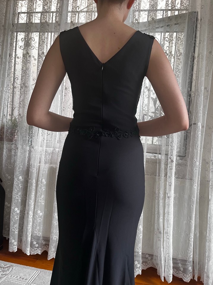 Keikei marka transparan uzun siyah abiye - Görsel 4