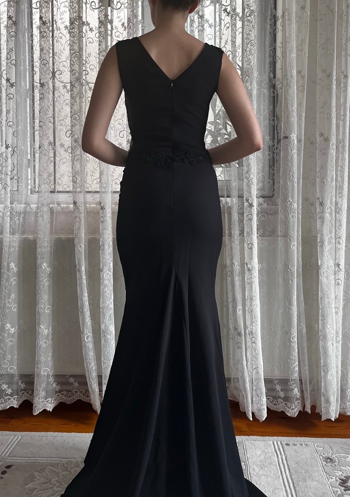 Keikei marka transparan uzun siyah abiye - Görsel 2