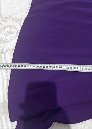 Mor Midi Straplez Elbise - Görsel 6