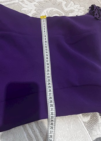 Mor Midi Straplez Elbise - Görsel 5