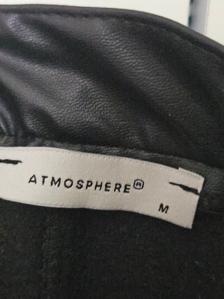 Fermuarlı Siyah Deri Biker Kadın Pantolon - Görsel 5