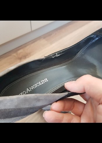 Kadın Siyah Gri Platform Topuklu Tokalı Ayakkabı - Görsel 7