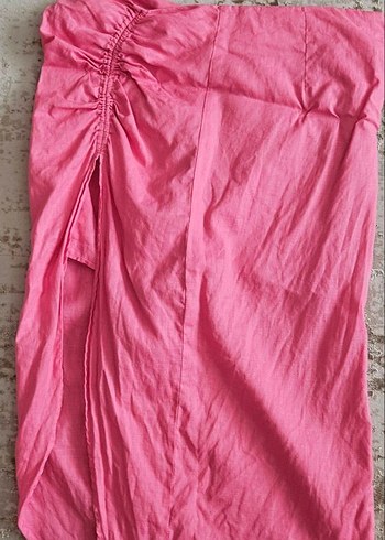 Pembe Drapeli Uzun Hamile Eteği - Görsel 8