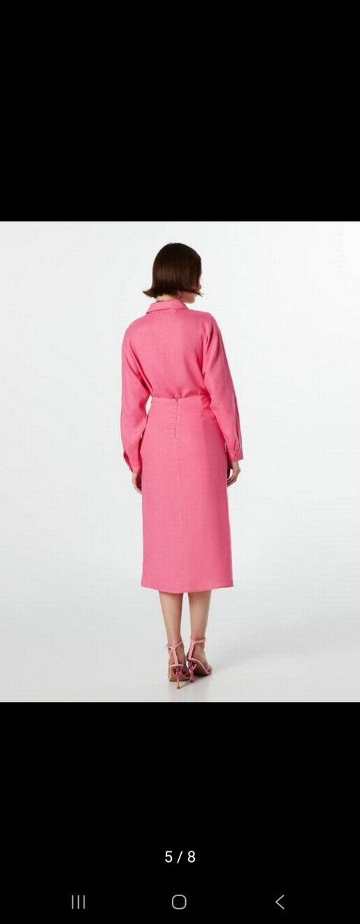 Pembe Drapeli Uzun Hamile Eteği - Görsel 2