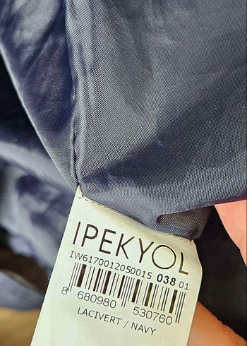 m Beden mavi Renk Fermuarlı Midi Mont - Mavi