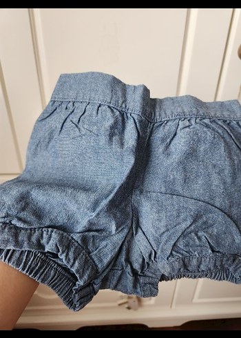 Gri Denim Kız Şort Ruffle Detaylı - Görsel 3