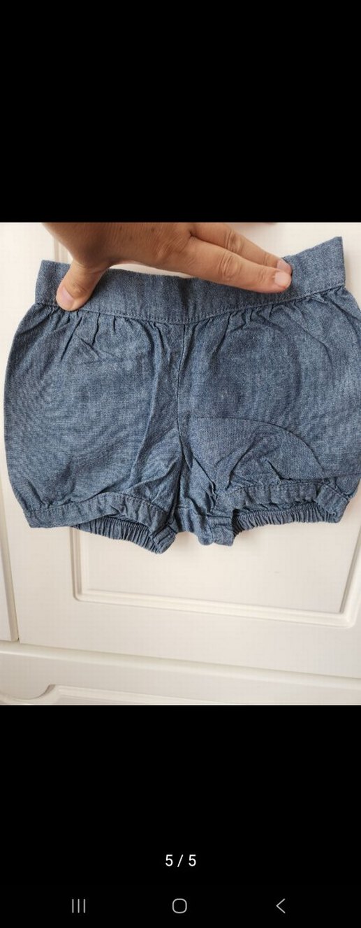 Gri Denim Kız Şort Ruffle Detaylı - Görsel 4