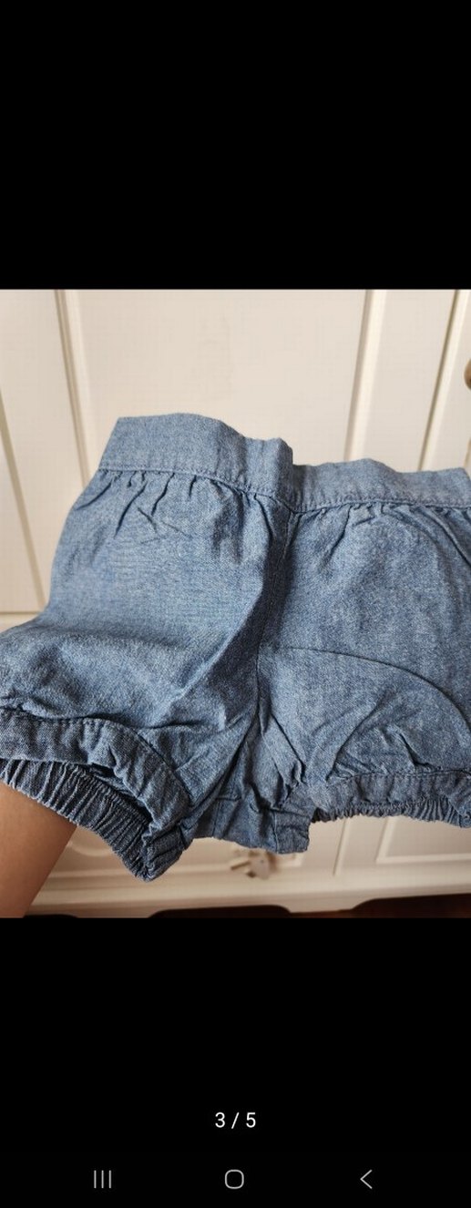 Gri Denim Kız Şort Ruffle Detaylı - Görsel 3