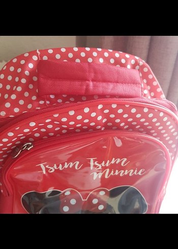Kırmızı Minnie Temalı Çocuk Okul Çantası - Görsel 2
