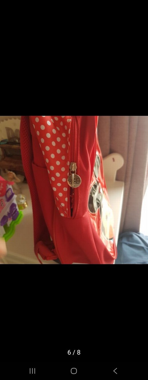 Kırmızı Minnie Temalı Çocuk Okul Çantası - Görsel 5