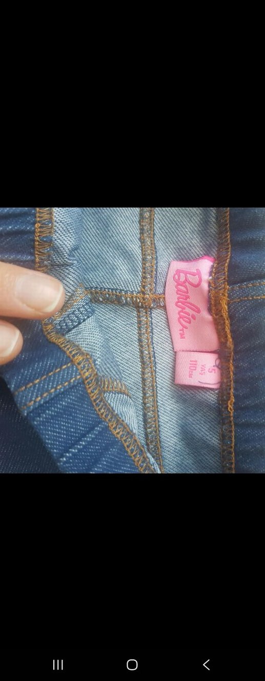 Kız Çocuk Mavi Elastik Bel Denim Pantolon - Görsel 4