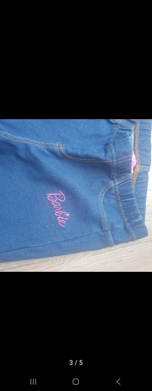 Kız Çocuk Mavi Elastik Bel Denim Pantolon - Görsel 3