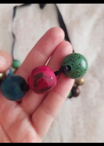 Renkli Boncuklu Uzun Bohem Kolye - Görsel 4