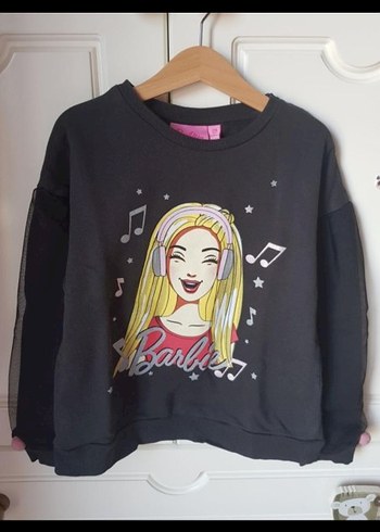 Kız Çocuk Siyah Barbie Baskılı Sweatshirt - Görsel 2