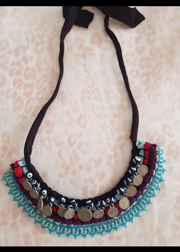 Renkli Boncuklu Bohem Kadın Kolye - Görsel 2