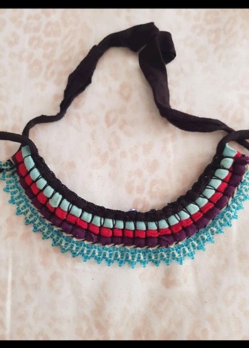 Renkli Boncuklu Bohem Kadın Kolye - Görsel 3