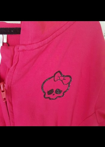 Kız Çocuk Kapüşonlu Fermuarlı Sweatshirt - Görsel 6