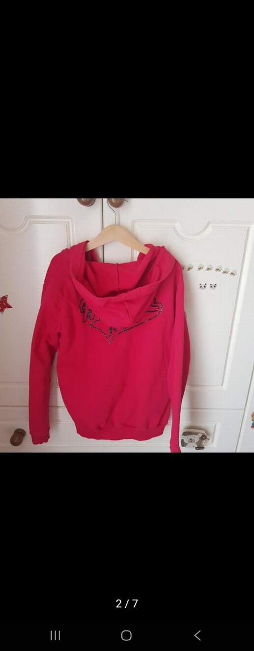 Kız Çocuk Kapüşonlu Fermuarlı Sweatshirt - Görsel 3