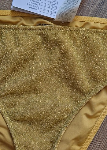 Parlak Altın Rengi Kadın Bikini Altı - Görsel 2