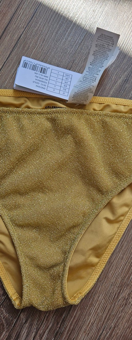 Parlak Altın Rengi Kadın Bikini Altı - Görsel 2