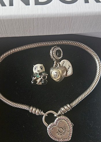 Gri Zincir Detaylı Pandora Bileklik - Görsel 2