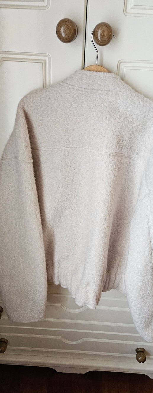 Bej Düğmeli Kız Çocuk Kaban - Görsel 5