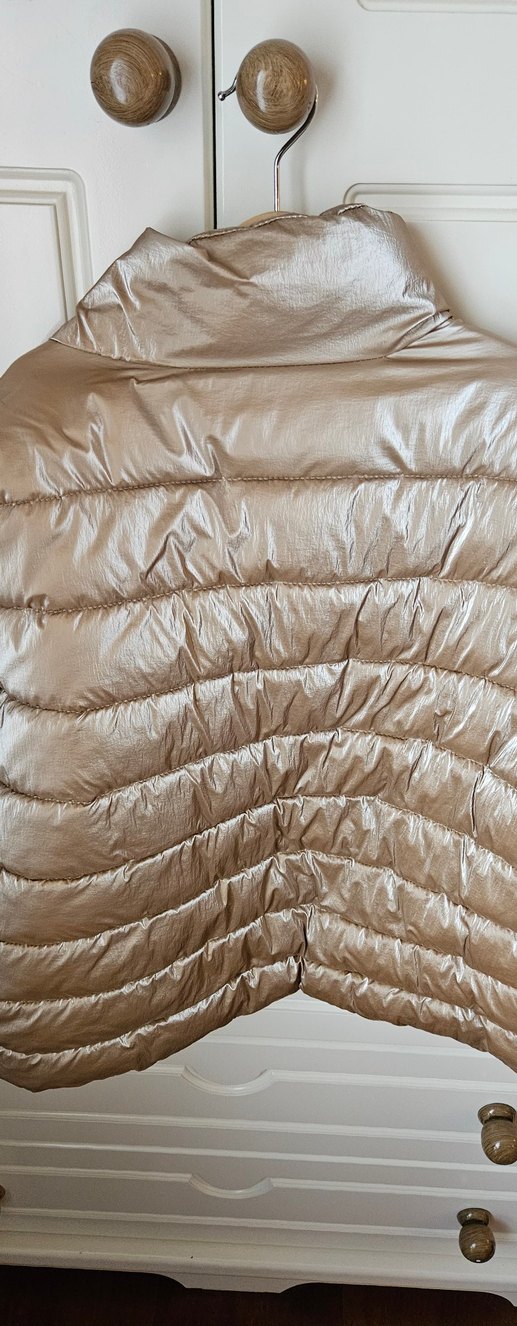 Bej Parlak Kız çocuk Kışlık Şişme Mont - Görsel 4