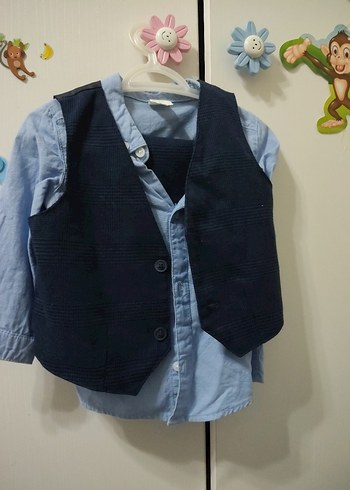 Erkek Çocuk Koyu Mavi Denim Yelek