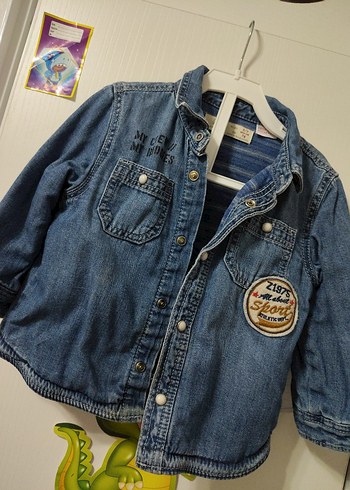 Zara Erkek Çocuk Mavi Düğmeli Kot Gömlek