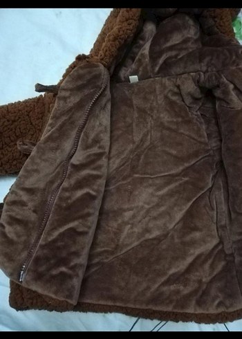 Kahverengi Kapüşonlu Erkek Çocuk Kaban - Görsel 3