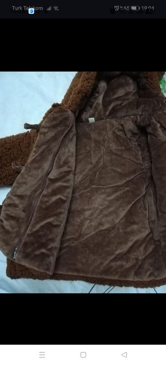 Kahverengi Kapüşonlu Erkek Çocuk Kaban - Görsel 3