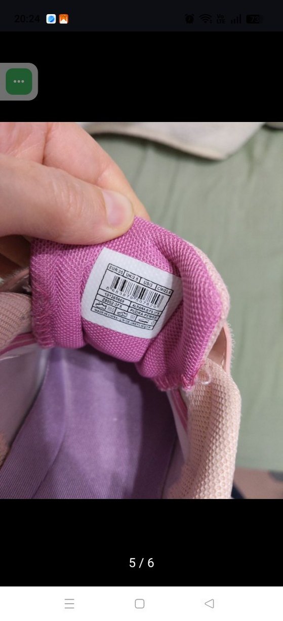 Kız Çocuk Pudra Pembe Velcro Spor Ayakkabı - Görsel 4