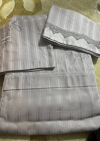 Nakışlı Bej Gri Nevresim Takımı - Görsel 3