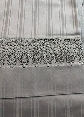 Nakışlı Gri Nevresim ve Çarşaf Takımı - Görsel 2