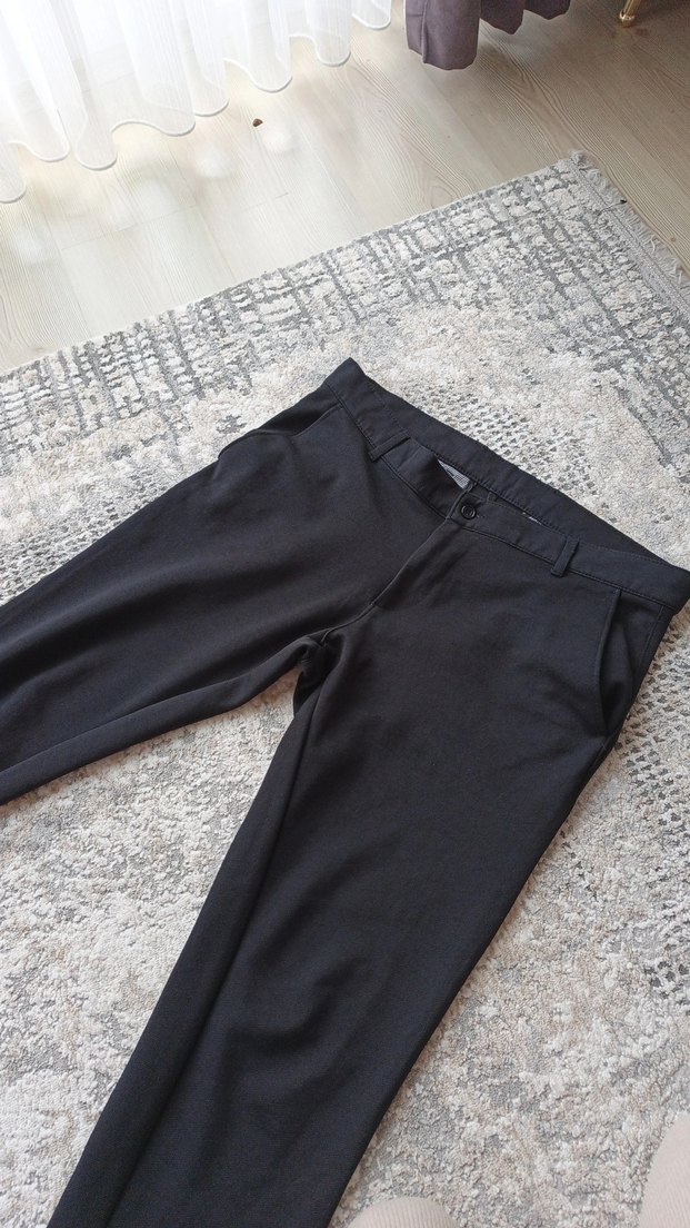 siyah dar paça erkek pantolon - Görsel 3