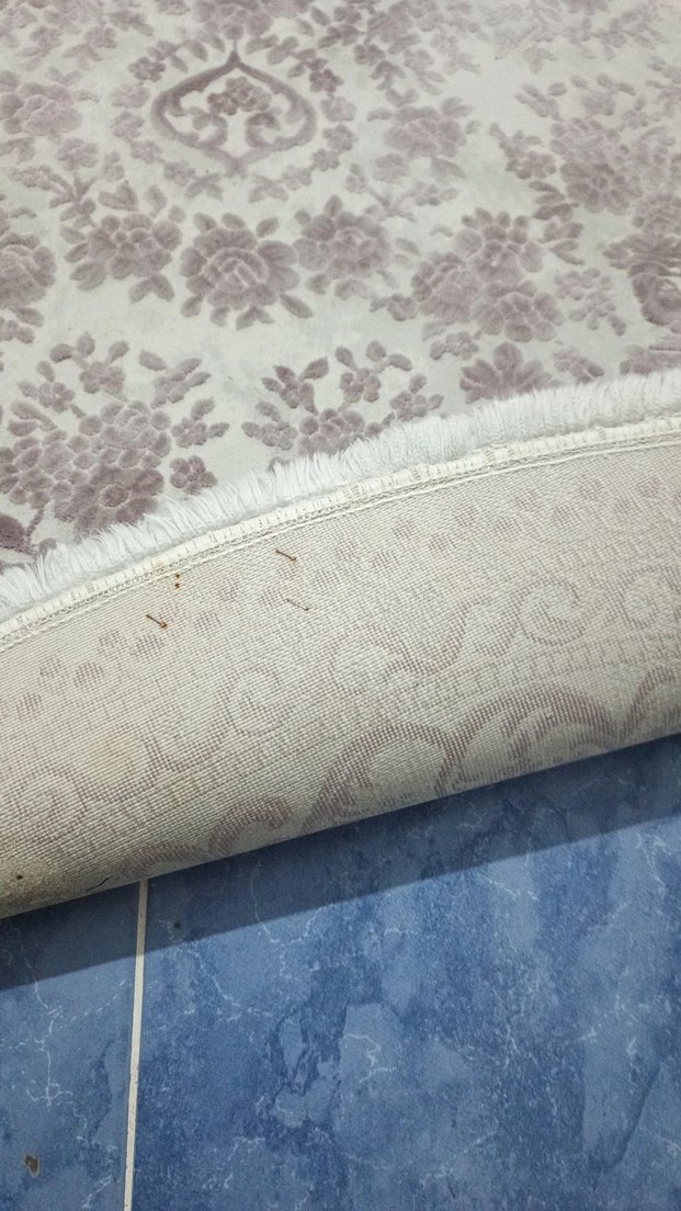 Bej ve mor Desenli Oval Halı - Görsel 4