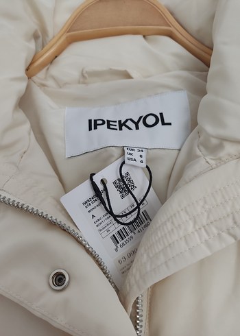 ipekyol Beyaz Kemerli Kadın Kışlık Mont
