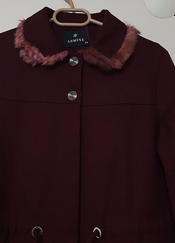 40 Beden bordo Renk Armine kaşe kaban 