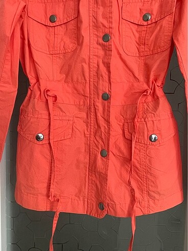 38 Beden kırmızı Renk Trençkot - Tiffany Trenchy coat.